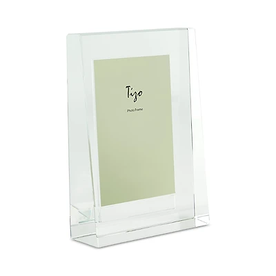 Tizo Clear Crystal Glass Pyramid-Shaped 5 x 7 Picture Frame