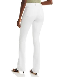 Selma Cotton Stretch High Rise Bootcut Jeans Blanc