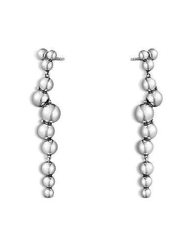 Georg Jensen Sterling Silver Moonlight Grapes Ball Cluster Drop Earrings
