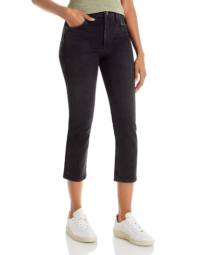 Riley High Rise Cropped Straight Jeans Panoramic