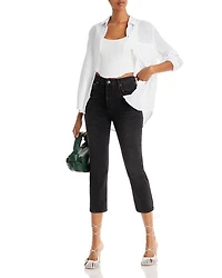 Riley High Rise Cropped Straight Jeans Panoramic