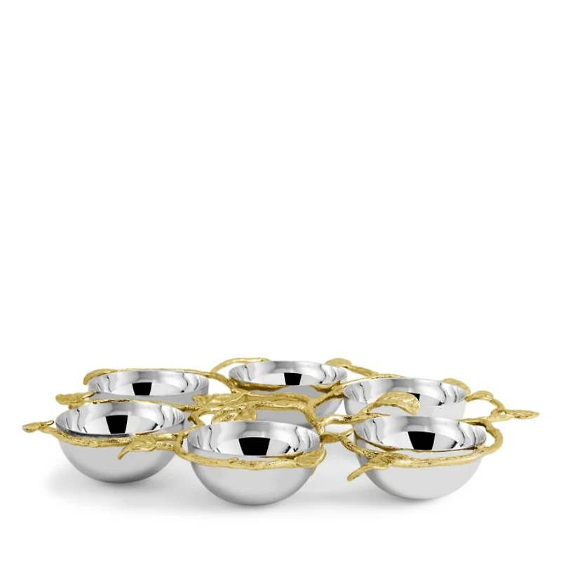 Botanical Leaf Gold Seder Plate