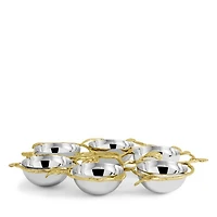 Botanical Leaf Gold Seder Plate