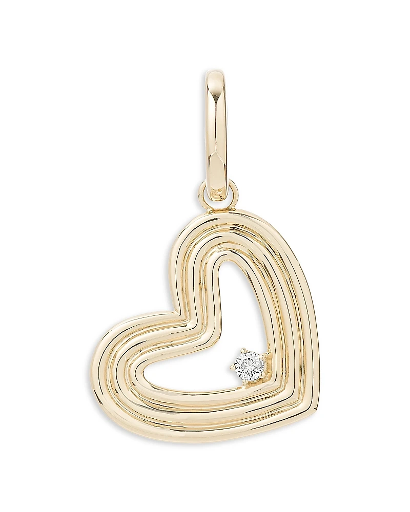 Adina Reyter 14K Yellow Gold Groovy Diamond Heart Pendant