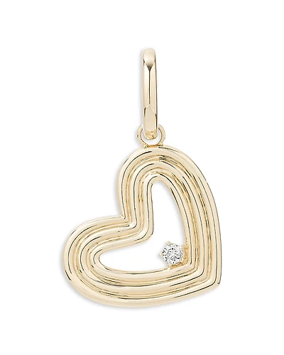 Adina Reyter 14K Yellow Gold Groovy Diamond Heart Pendant