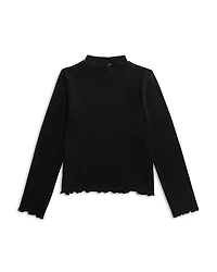 Aqua Girls' Ribbed Mock Neck Top, Big Kid - Exclusive