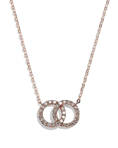 Diamond Double O Pendant Necklaces 14K Gold, 0.25 tcw each