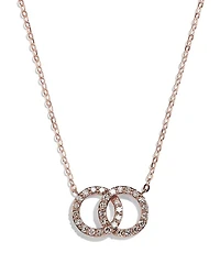 Diamond Double O Pendant Necklaces 14K Gold, 0.25 tcw each