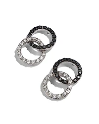 White & Black Diamond Double O Earrings