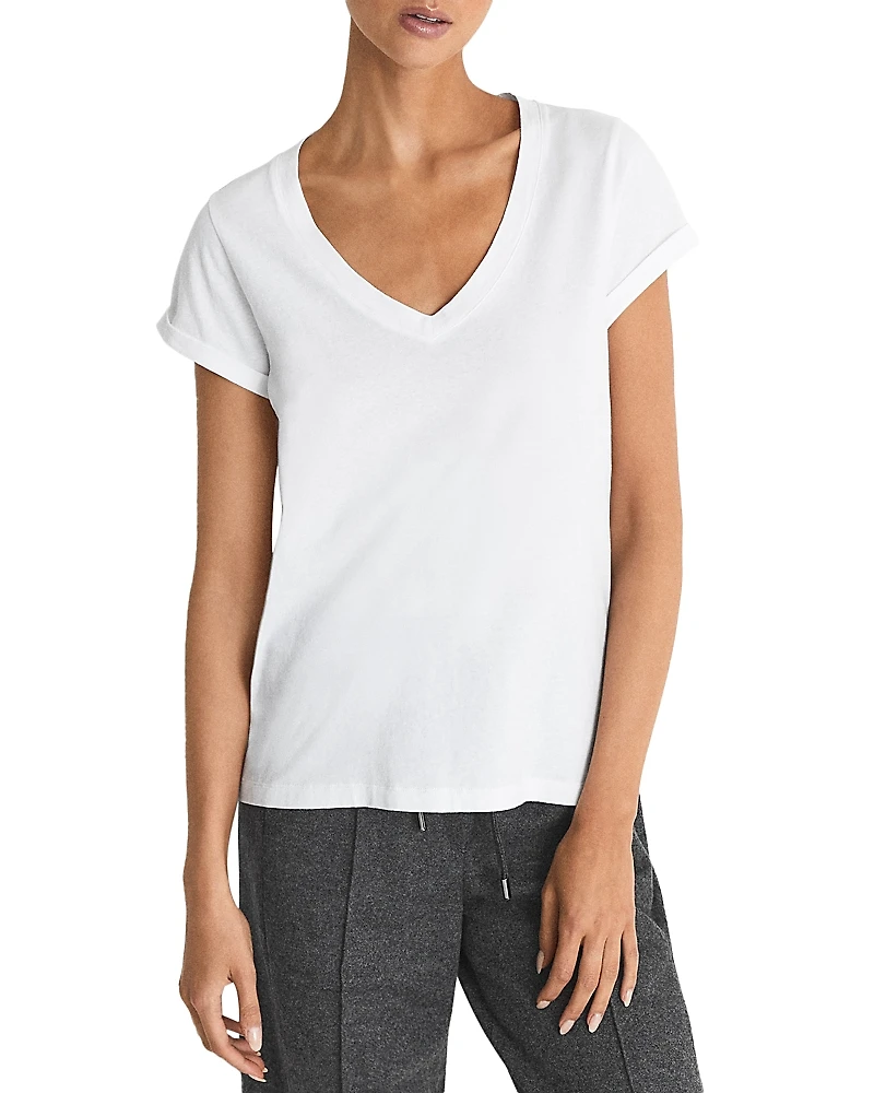 Reiss Luana Cotton V Neck Tee