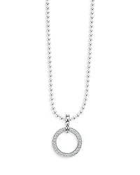 Sterling Silver Caviar Spark Diamond Circle Bead Chain Pendant Necklace, 16-18"