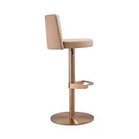 Loosha Cafe Au Lait Performance Faux Leather Adjustable Stool