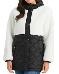Sanctuary Mixed Media Sherpa Hooded Jacket