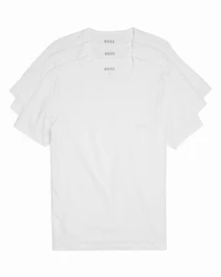 Boss Classic Cotton Regular Fit Logo Crewneck Tees, Pack of 3