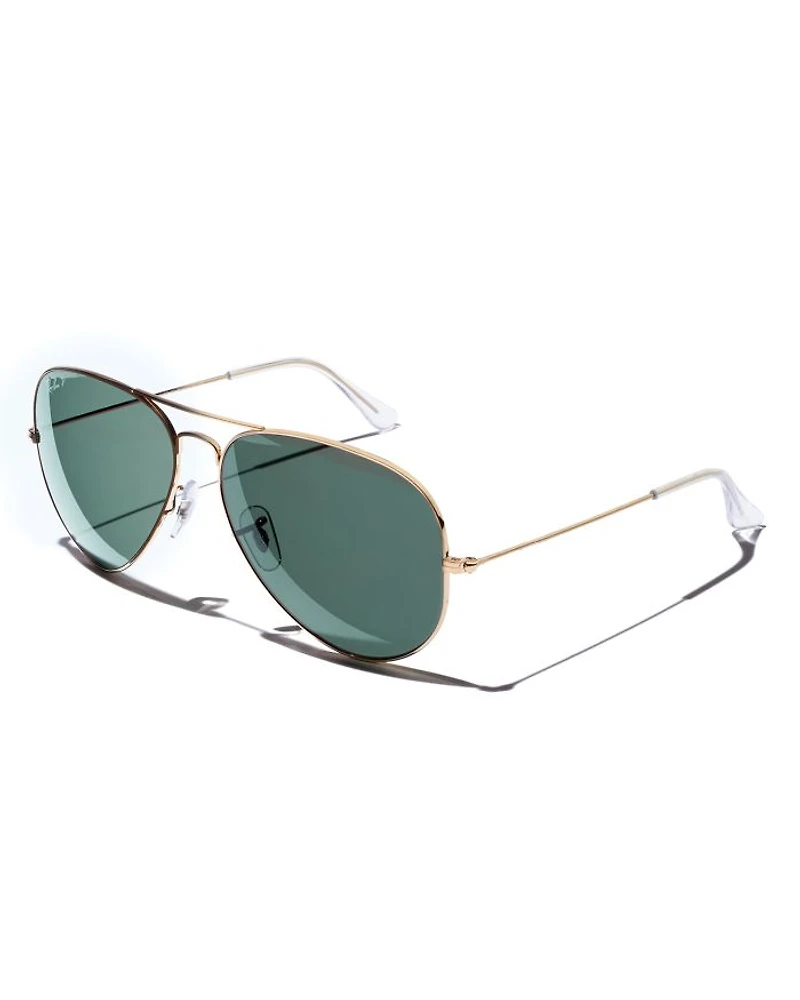 Unisex Polarized Brow Bar Aviator Sunglasses