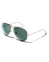 Unisex Polarized Brow Bar Aviator Sunglasses