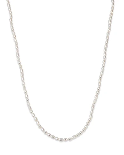 14K Yellow Gold White Pearl Cultured Pearl Beaded Necklace, 14-16"