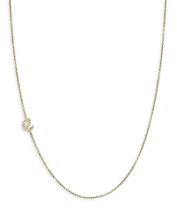 Zoe Lev 14K Yellow Gold Diamond Script Initial Asymmetrical Necklace