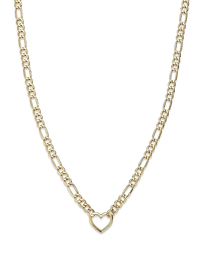 Bloomingdale's Fine Collection Open Heart Figaro Link Chain Necklace
