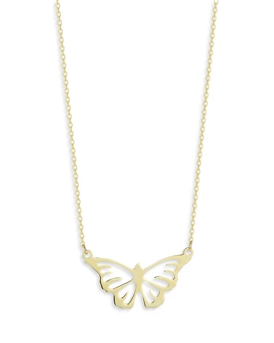 Butterfly Necklace in 14K Yellow Gold, 16"