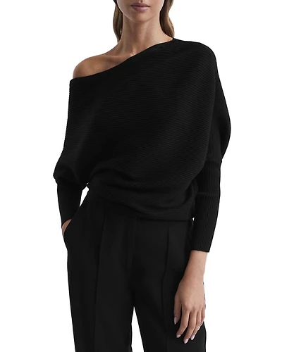Lorna Asymmetric Draped Knitted Jumper