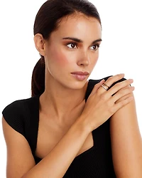 Diamond Pavé Crossover Ring in 14K Yellow, White & Rose Gold, 0.20 tcw