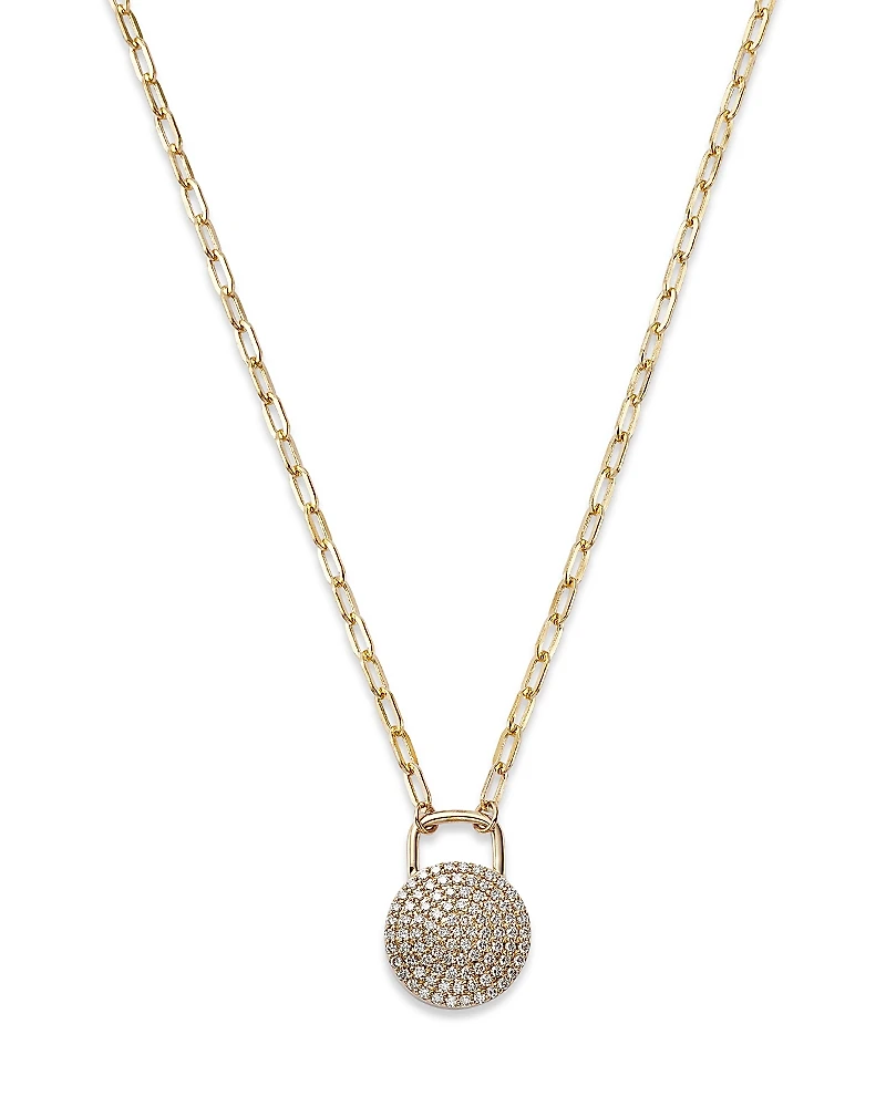 Bloomingdale's Fine Collection Diamond Pave Disc Pendant Necklace