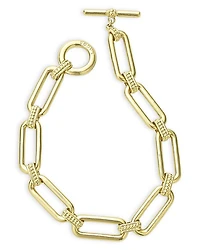 18K Yellow Gold Signature Caviar Smooth Oval Chain Bracelet