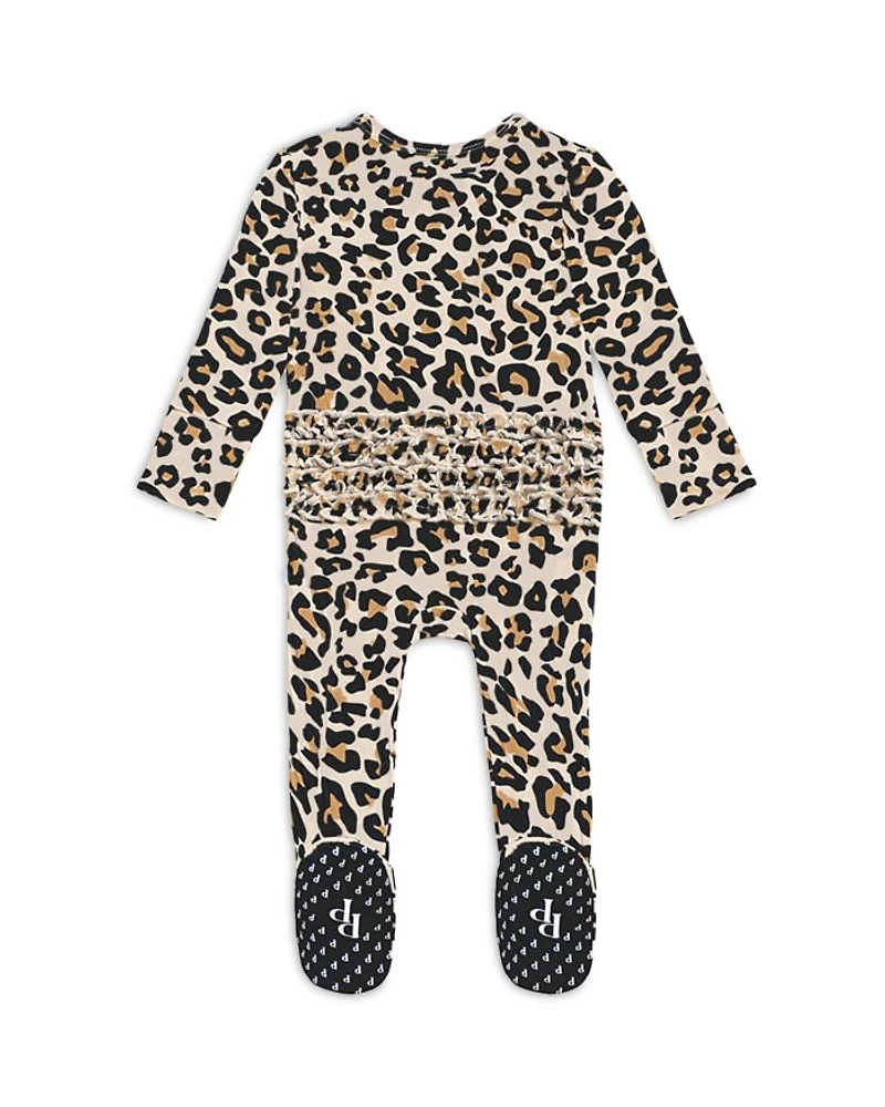 Girls' Lana Leopard Printed Footed Coverall - Girls