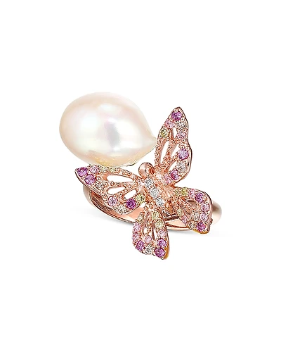 Anabela Chan Butterfly Orchard Pink Cultured Freshwater Pearl & Simulated Stone Ring