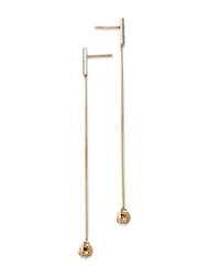 Diamond Vertical Bar Chain Earrings in 14K Yellow Gold