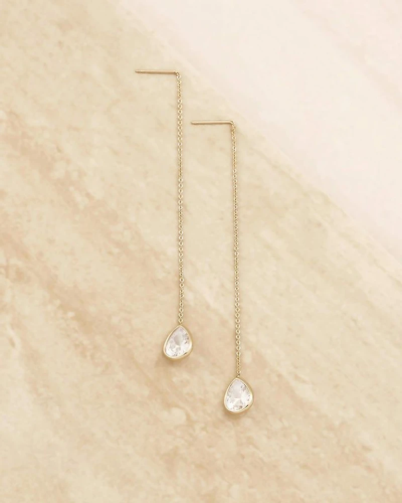 Barely There Chain Teardrop Earrings in 18K Gold Plate