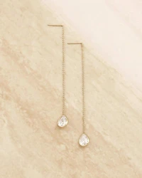 Barely There Chain Teardrop Earrings in 18K Gold Plate