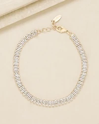 Baguette Ankle Bracelet in 18K Gold Plate