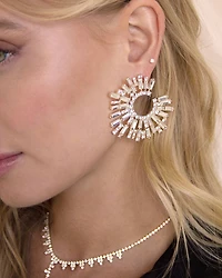 Open Circle Stardust Earrings in 18K Gold Plate