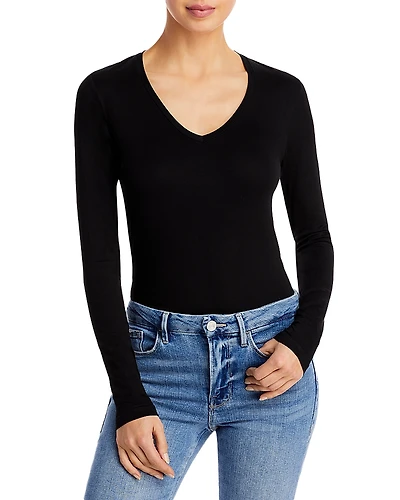 Majestic Filatures V Neck Long Sleeve Tee