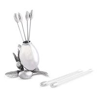 Vagabond House Olive Cheese Picks and Holder Set