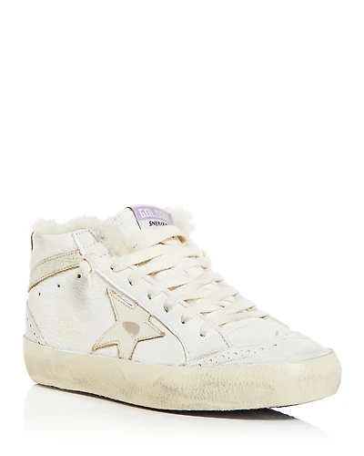 Golden Goose Women's Mid Star Shearling Lined Top Sneakers