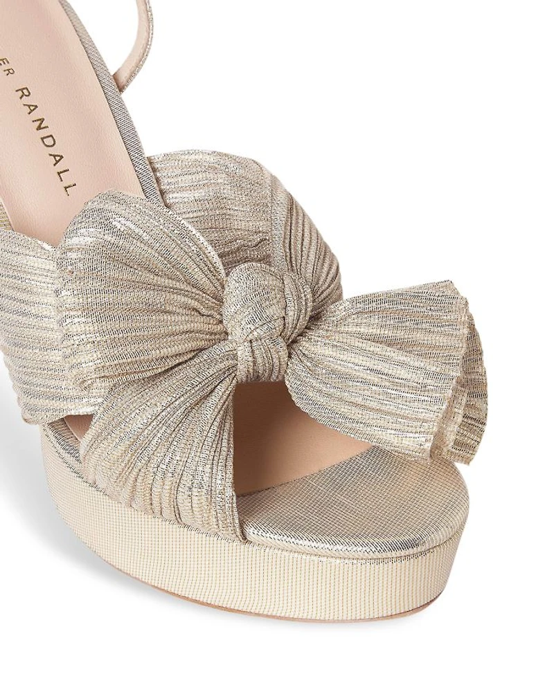 Women's Natalia Pleated Platform High Block Heel Sandals