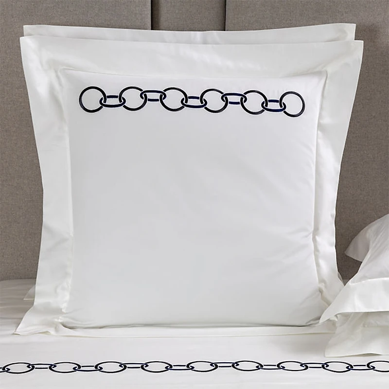 Frette Links Embroidery Cotton Euro Sham