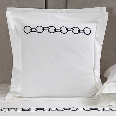 Frette Links Embroidery Cotton Euro Sham