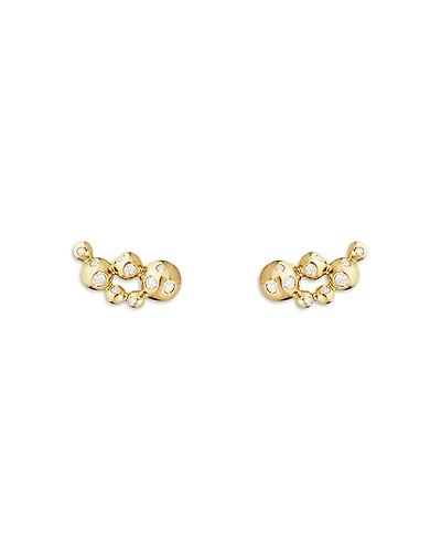 Georg Jensen 18K Yellow Gold Moonlight Grapes Diamond Ear Climbers