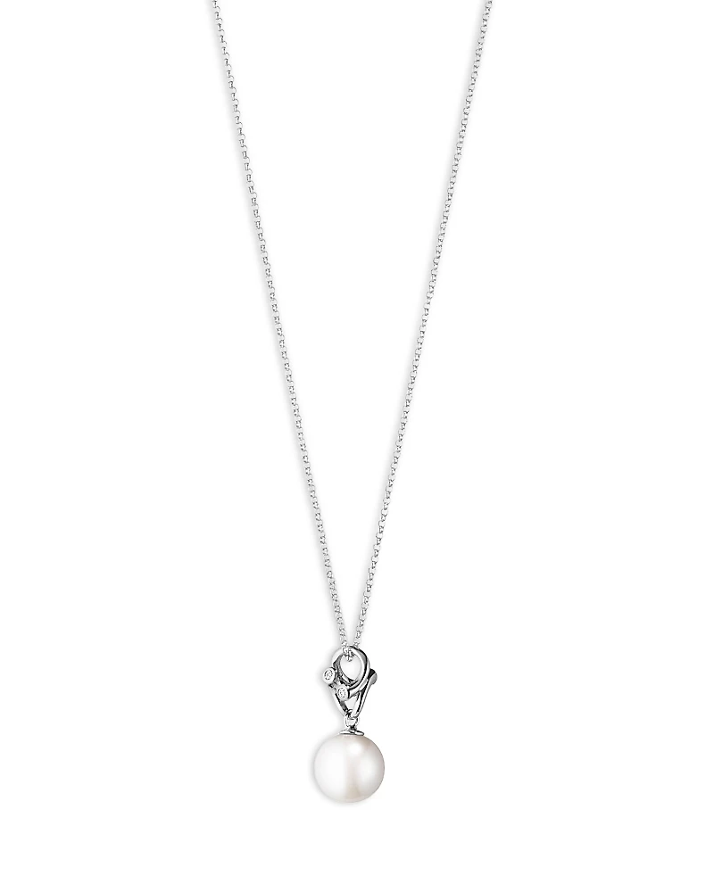 Georg Jensen 18K White Gold Magic Cultured Freshwater pearl & Diamond Pendant Necklace, 17.72