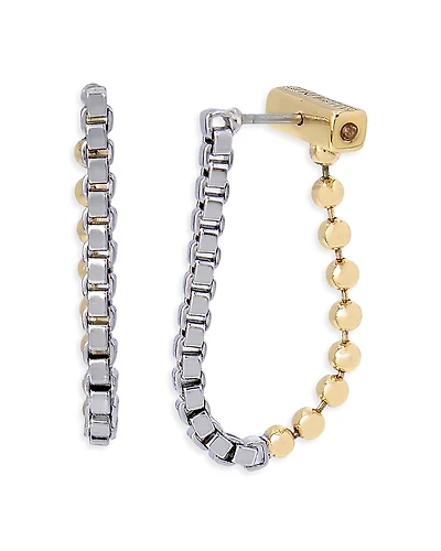 Allsaints Ball & Box Chain Front to Back Earrings