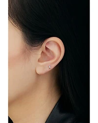 18K Yellow Gold Diamond Baguette Single Stud Earring