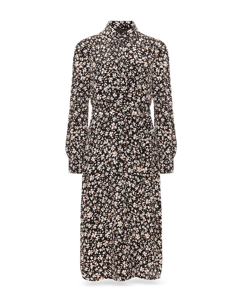 Morgen Belted Floral Print Shirt Dress