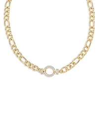 Eternity Crystal Circle Pavé Ring Collar Necklace in 18K Gold Plated, 15.5"-20.5"