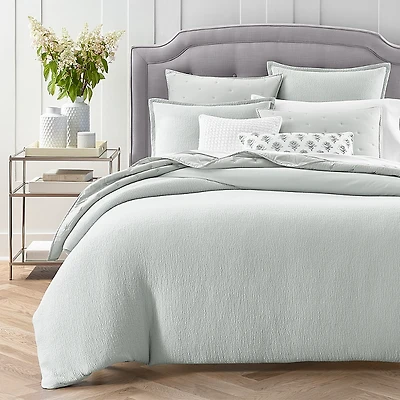 Sky Textured Matelasse Duvet Cover Set, King