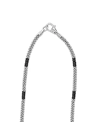 Caviar Silver Station Ceramic Beaded Necklace