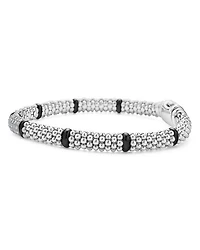 LAGOS Sterling Silver Black Caviar Diamond & Ceramic Bead Bracelet